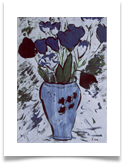 Blue & Black Tulips :: Watercolour on Paper (Mounted) :: 24" x 22" :: £305