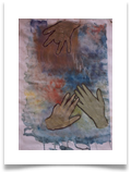 Isa's Hands in the Sky :: Mixed Media/Collage on Paper (Framed) :: 24" x 20" :: £ 690