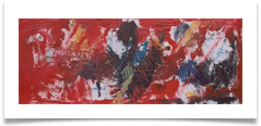 Red Long Abstract :: Oil on Canvas :: 36" x 18" :: £ 1,565