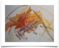 Yellow Abstract Splash :: Oil on Canvas :: 36" x 30" :: £ 1,215